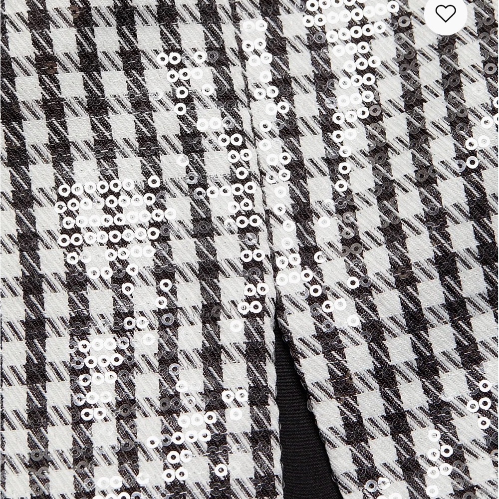 Wayf houndstooth print minidress with an iridescent sequin overlay size large - Picture 4 of 9